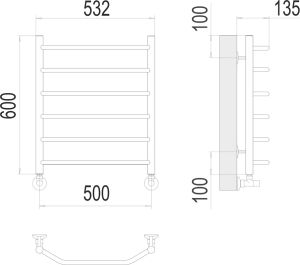 Полотенцесушитель водяной Terminus Виктория П6 500х600