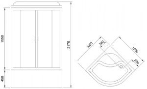 Душевая кабина Royal Bath BK стекло матовое 100x100см RB100BK4-MM