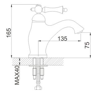 Смеситель для раковины Rose R0101Q бронза