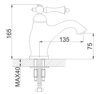 Смеситель для раковины Rose R0101Q бронза Смеситель для раковины Rose R0101Q бронза