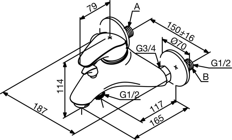 Смеситель Damixa New SPACE 101000000 для ванны Смеситель Damixa New SPACE 101000000 для ванны