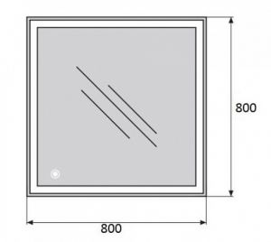 Зеркало BelBagno с LED-подсветкой и сенсорным управлением SPC-GRT-800-800-LED-TCH