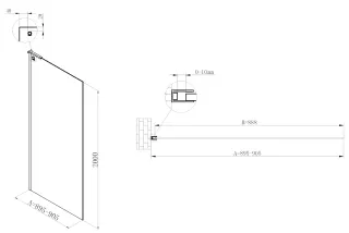 Душевая перегородка Vincea Walk-In VSW-7HA900CLGM 90см профиль графит стекло прозрачное