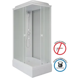 Душевая кабина Niagara Promo P100/80/26Q/MT 100x80 см профиль белый стекло матовое