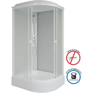 Душевая кабина Niagara Promo P90/80/26L/MT 90x80 см профиль белый стекло матовое
