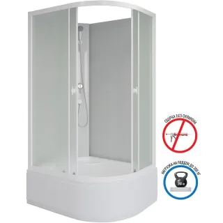 Душевая кабина Niagara Promo P90/70/40L/MT/BK 90x70 см без крыши профиль белый стекло матовое