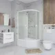 Душевая кабина Niagara Promo P90/80/40L/MT/BK 90x80 см без крыши профиль белый стекло матовое