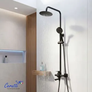 Душевая стойка Ceruttispa Orazio CT12068 чёрный матовый