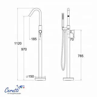 Напольный смеситель для ванны Ceruttispa CT12134 ъром