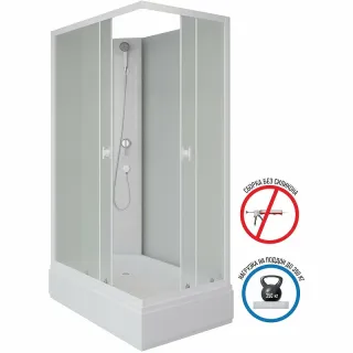 Душевая кабина Niagara Promo P110/80/26Q/MT/BK 110x80 см профиль белый стекло матовое