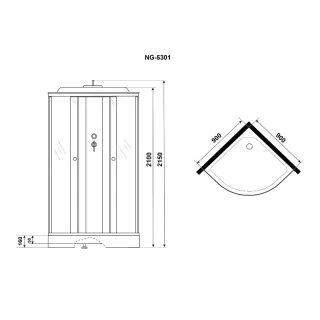 Душевая кабина Niagara Promo P90/13/MT 90x90 см профиль белый стекло матовое