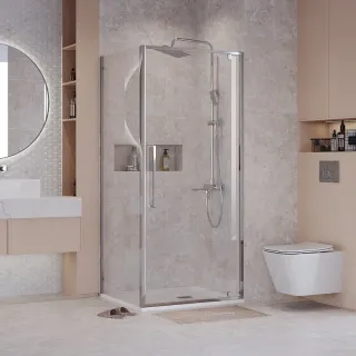 Душевой уголок Niagara Nova NG-66-9A-A100-34 100x90 см профиль хром стекло прозрачное