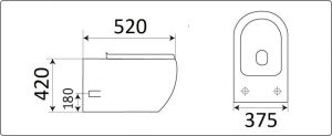 Унитаз CeramaLux CL-2101 подвесной с сиденьем Микролифт