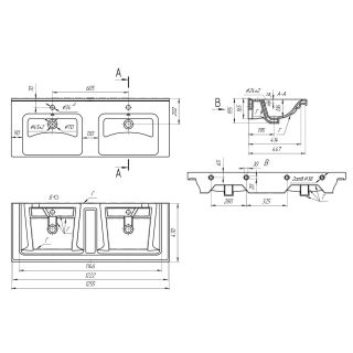 Раковина Dreja Harmonia 641938 125 см