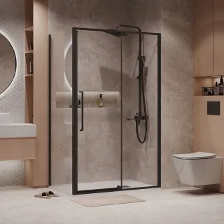 Душевой уголок Niagara Nova NG-85-11AB-A90B-34 110x90 см профиль чёрный матовый стекло прозрачное
