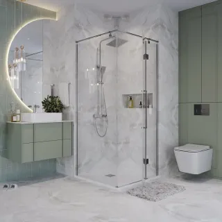 Душевой уголок Niagara Nova NG-6631-34 90x90 см профиль хром стекло прозрачное
