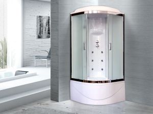 Душевая кабина Royal Bath BK стекло белое/матовое 100x100см RB100BK3-WC-CH