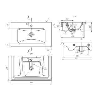 Раковина Dreja Euphoria 640177 80 см