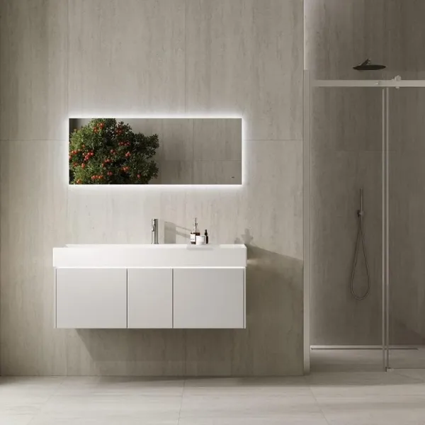 Зеркало с подсветкой Kerama Marazzi Vetrata R VE.S.mi.117\WHT 45 см сенсор со сменой цвета подсветки и антизапотевание белый