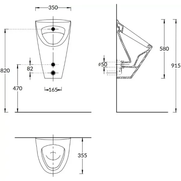 Писсуар подвесной Kerama Marazzi PRO Cantero PROC.ur.02 белый