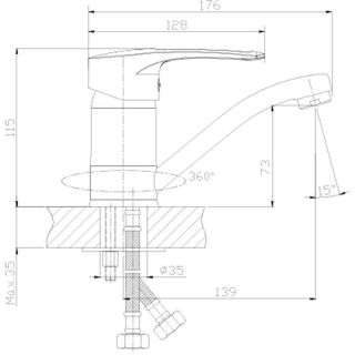 Смеситель для раковины Rossinka T40-22 Хром Смеситель для раковины Rossinka T40-22 Хром