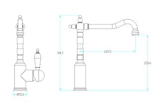 Смеситель для раковины Boheme TRADIZIONALE ORO с кристаллом SW_Комплект золото