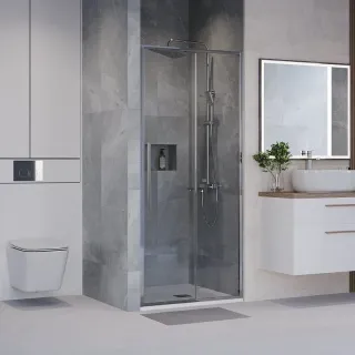 Душевая дверь в нишу Niagara Nova NG-64-9A 90 см профиль хром стекло прозрачное