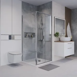 Душевой уголок Niagara Nova NG-64-9A-A100-34 100x90 см профиль хром стекло прозрачное