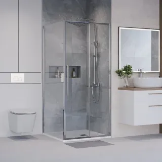 Душевой уголок Niagara Nova NG-64-9A-A100-34 100x90 см профиль хром стекло прозрачное