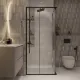 Душевой уголок Niagara Nova NG-6824-34BLACK 100x100 см профиль чёрный матовый стекло прозрачное
