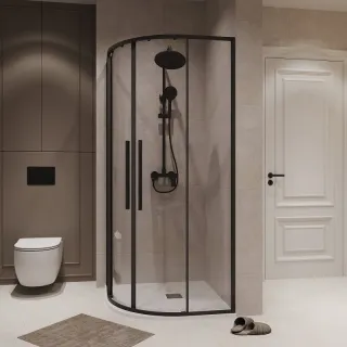 Душевой уголок Niagara Nova NG-6825-34BLACK 80x80 см профиль чёрный матовый стекло прозрачное