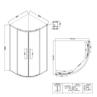 Душевой уголок Niagara Nova NG-2825-34BLACK 80x80 см профиль чёрный матовый стекло тонированное