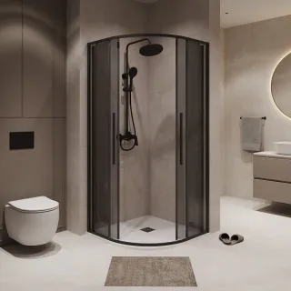 Душевой уголок Niagara Nova NG-2827-34BLACK 100x100 см профиль чёрный матовый стекло тонированное