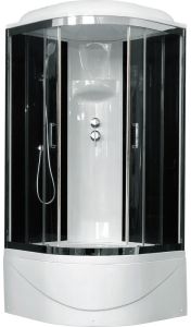 Душевая кабина Royal Bath BK стекло чёрное/прозрачное 100x100см RB100BK6-BT-CH