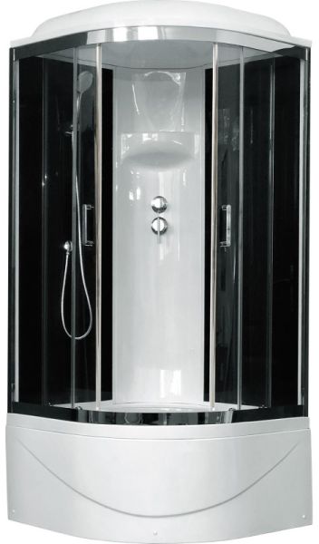 Душевая кабина Royal Bath BK стекло чёрное/прозрачное 100x100см RB100BK6-BT-CH