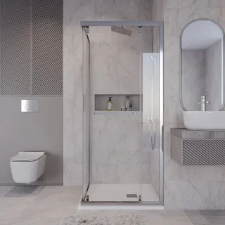 Душевой уголок Niagara Nova NG-6633-34 90x90 см профиль хром стекло прозрачное