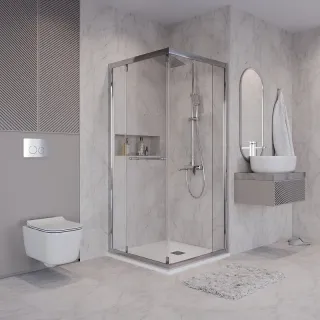 Душевой уголок Niagara Nova NG-6635-34 100x100 см профиль хром стекло прозрачное