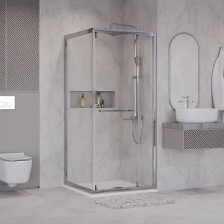 Душевой уголок Niagara Nova NG-6635-34 100x100 см профиль хром стекло прозрачное