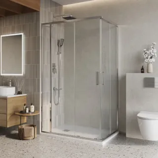 Душевой уголок BelBagno Luce LUCE-AH-21-120/80-C-Cr 120x80 см профиль хром стекло прозрачное