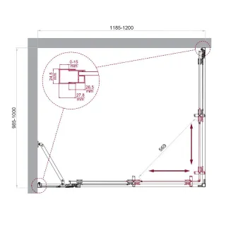 Душевой уголок BelBagno Luce LUCE-AH-21-120/100-C-Cr 120x100 см профиль хром стекло прозрачное