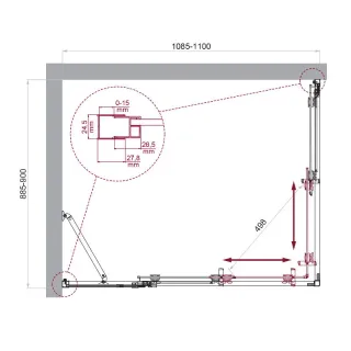 Душевой уголок BelBagno Luce LUCE-AH-21-110/90-C-Cr 110x90 см профиль хром стекло прозрачное