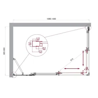 Душевой уголок BelBagno Luce LUCE-AH-21-140/90-C-Cr 140x90 см профиль хром стекло прозрачное