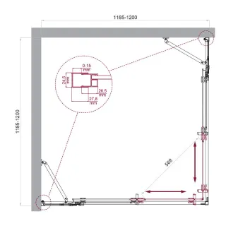 Душевой уголок BelBagno Luce LUCE-A-22-100+20-C-Cr 120x120 см профиль хром стекло прозрачное