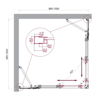 Душевой уголок BelBagno Luce LUCE-A-22-80+20-C-Cr 100x100 см профиль хром стекло прозрачное