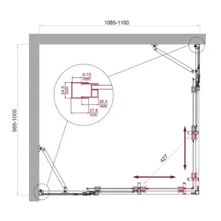 Душевой уголок BelBagno Luce LUCE-AH-22-110/100-C-Cr 110x100 см профиль хром стекло прозрачное