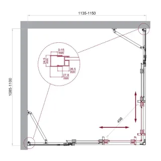 Душевой уголок BelBagno Luce LUCE-AH-22-115/110-C-Cr 115x110 см профиль хром стекло прозрачное