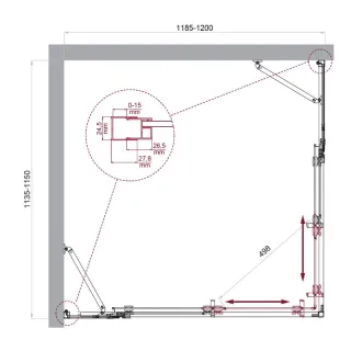 Душевой уголок BelBagno Luce LUCE-AH-22-120/115-C-Cr 120x115 см профиль хром стекло прозрачное
