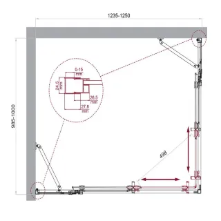 Душевой уголок BelBagno Luce LUCE-AH-22-125/100-C-Cr 125x100 см профиль хром стекло прозрачное