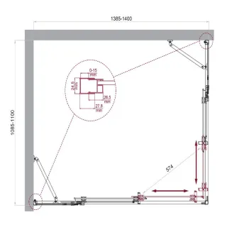 Душевой уголок BelBagno Luce LUCE-AH-22-140/110-C-Cr 140x110 см профиль хром стекло прозрачное