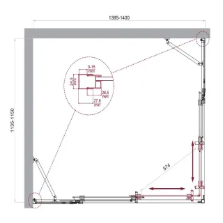 Душевой уголок BelBagno Luce LUCE-AH-22-140/115-C-Cr 140x115 см профиль хром стекло прозрачное